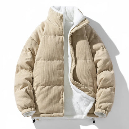George - Men's fleece lined quilted puffer jacket with high collar