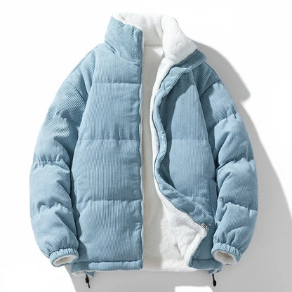 George - Men's fleece lined quilted puffer jacket with high collar