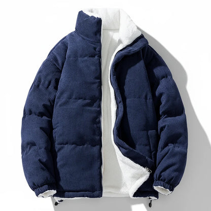 George - Men's fleece lined quilted puffer jacket with high collar
