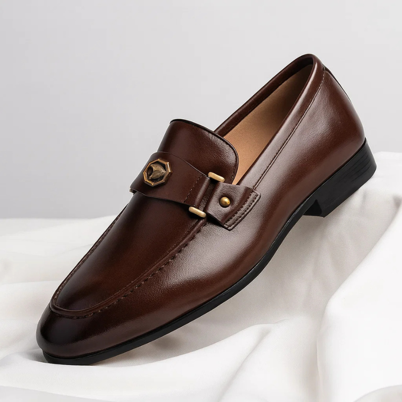 George - Smart Men's Orthopedic Autumn Loafers with Buckle Detail