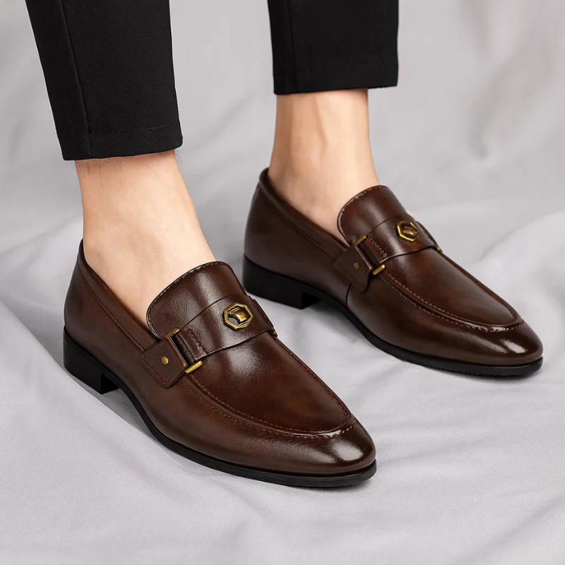 George - Smart Men's Orthopedic Autumn Loafers with Buckle Detail