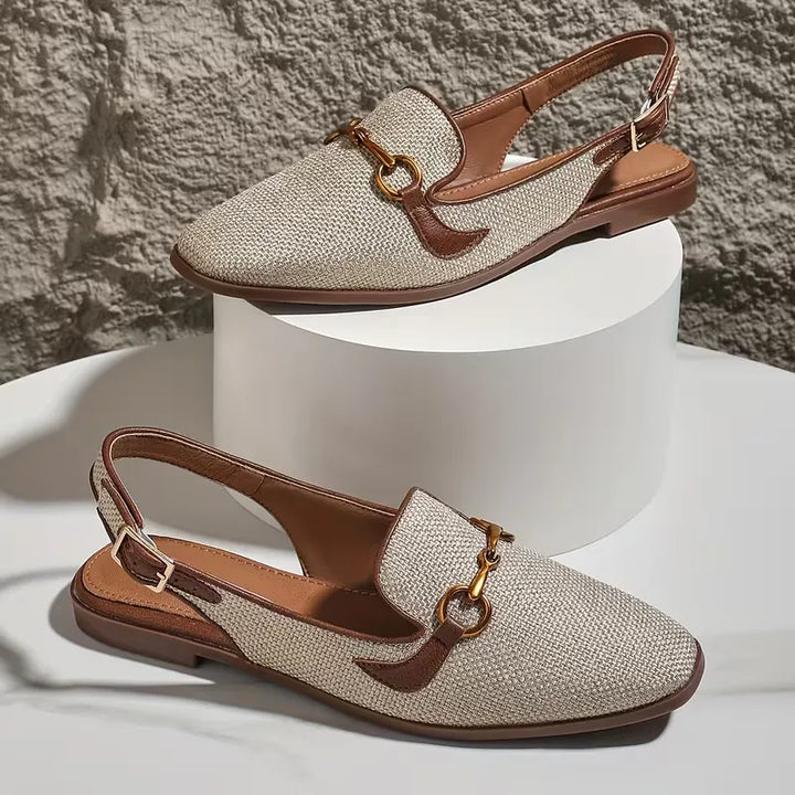 Grace - Chic Women's Orthopedic Slingback Sandals with Horsebit Detail and Buckle Strap