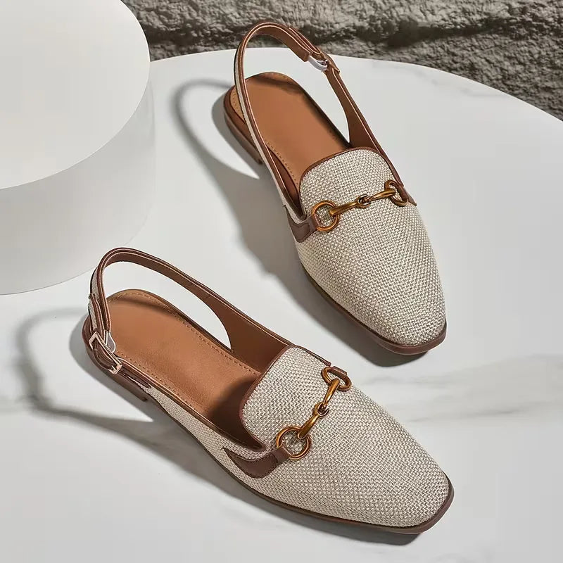 Grace - Chic Women's Orthopedic Slingback Sandals with Horsebit Detail and Buckle Strap