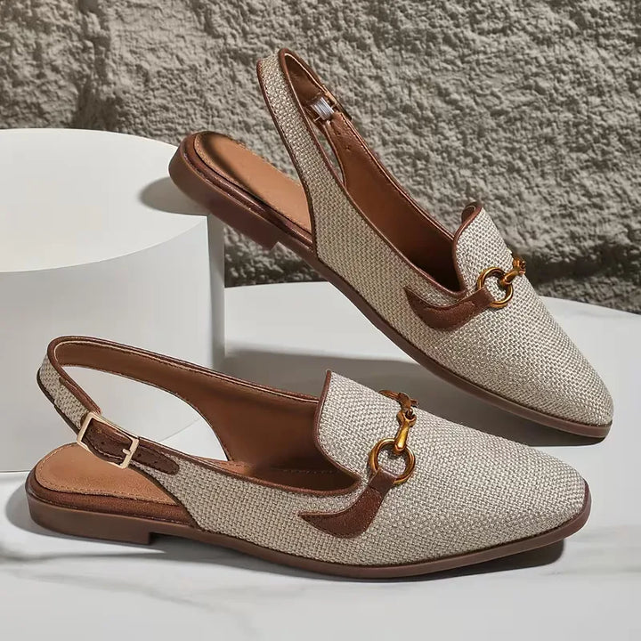 Grace - Chic Women's Orthopedic Slingback Sandals with Horsebit Detail and Buckle Strap