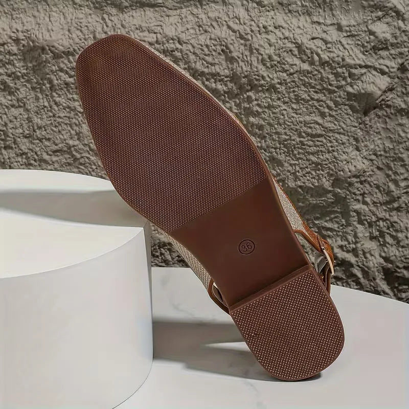 Grace - Chic Women's Orthopedic Slingback Sandals with Horsebit Detail and Buckle Strap