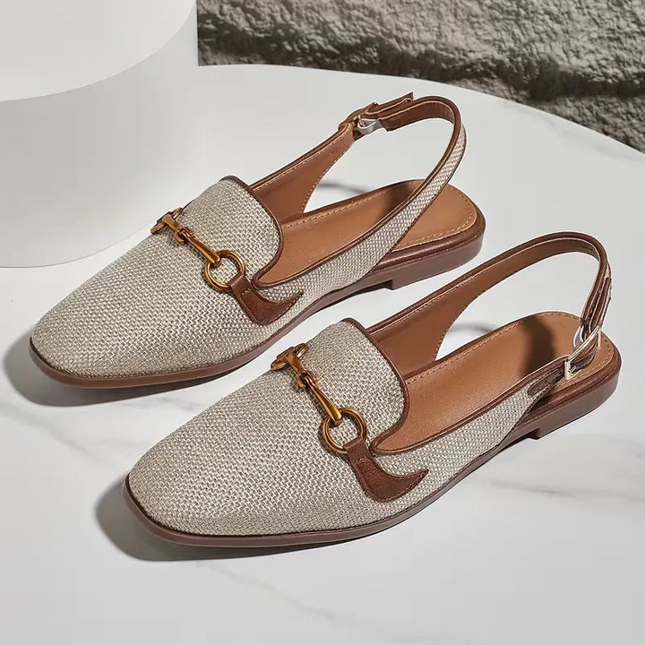 Grace - Chic Women's Orthopedic Slingback Sandals with Horsebit Detail and Buckle Strap