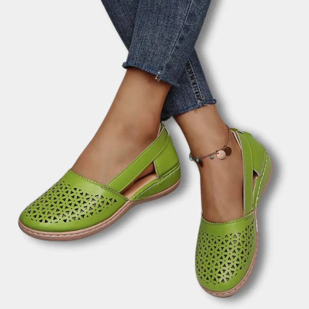 Grace - Comfort Women's Orthopedic Ballerinas with Perforated Cutout Design