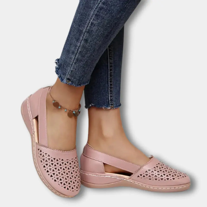Grace - Comfort Women's Orthopedic Ballerinas with Perforated Cutout Design