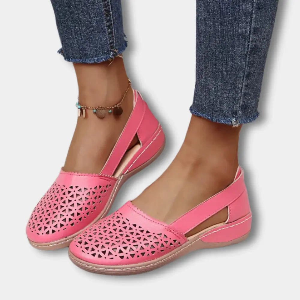 Grace - Comfort Women's Orthopedic Ballerinas with Perforated Cutout Design