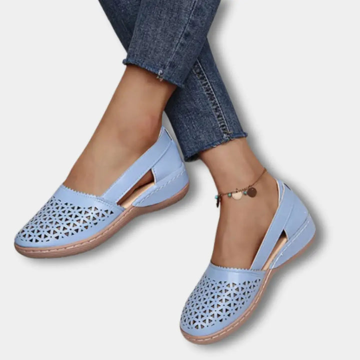 Grace - Comfort Women's Orthopedic Ballerinas with Perforated Cutout Design