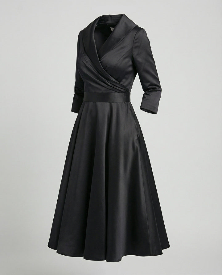 Grace - Formal Women's Plus Size Wedding Guest Dress with a Flattering Wrap Front