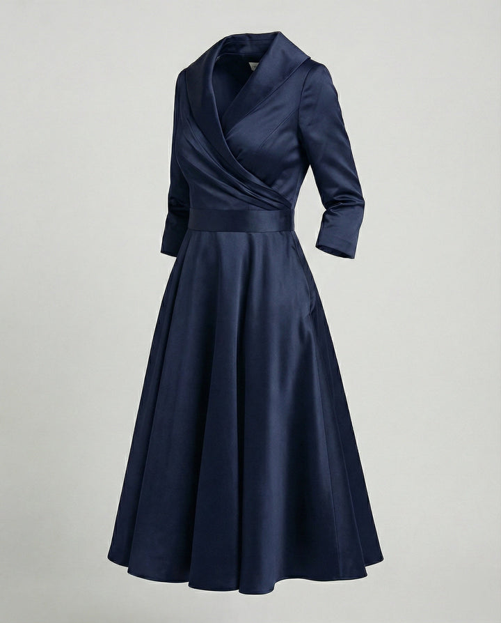 Grace - Formal Women's Plus Size Wedding Guest Dress with a Flattering Wrap Front