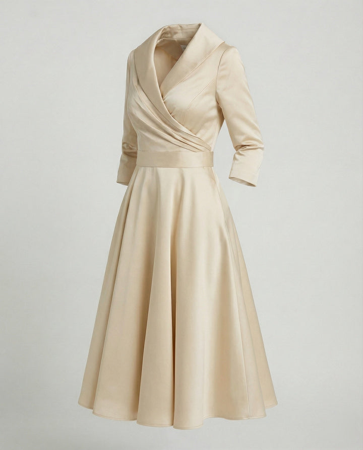 Grace - Formal Women's Plus Size Wedding Guest Dress with a Flattering Wrap Front