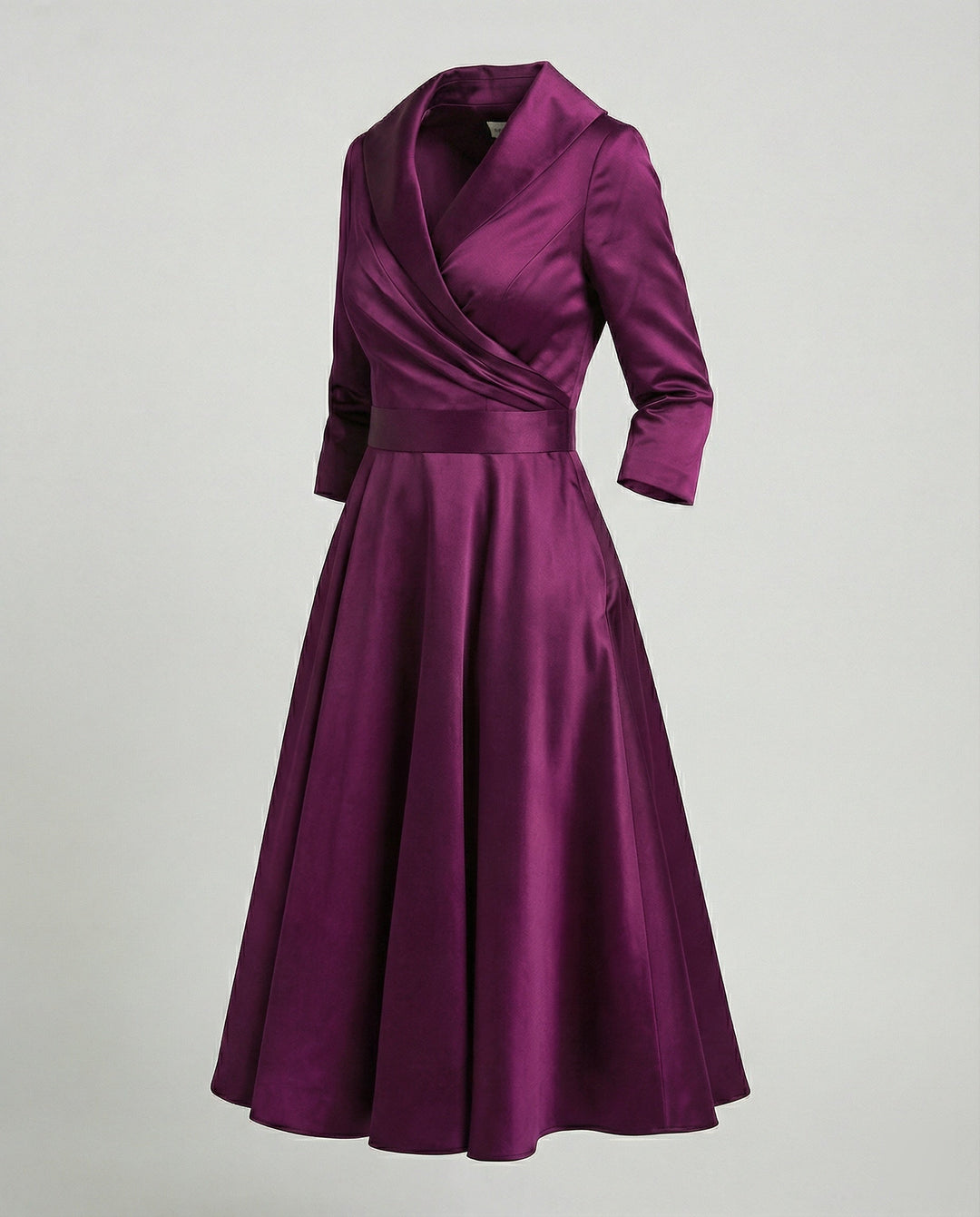 Grace - Formal Women's Plus Size Wedding Guest Dress with a Flattering Wrap Front
