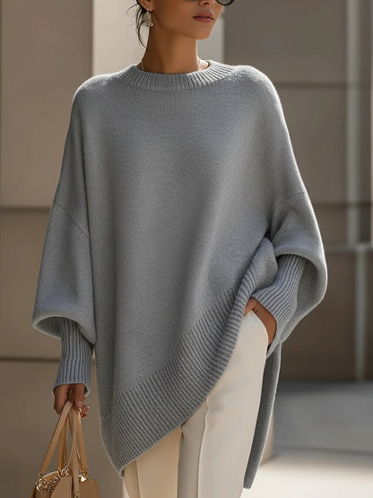 Rosie - Women's Oversized Knitted Jumper for Autumn with Ribbed Trim
