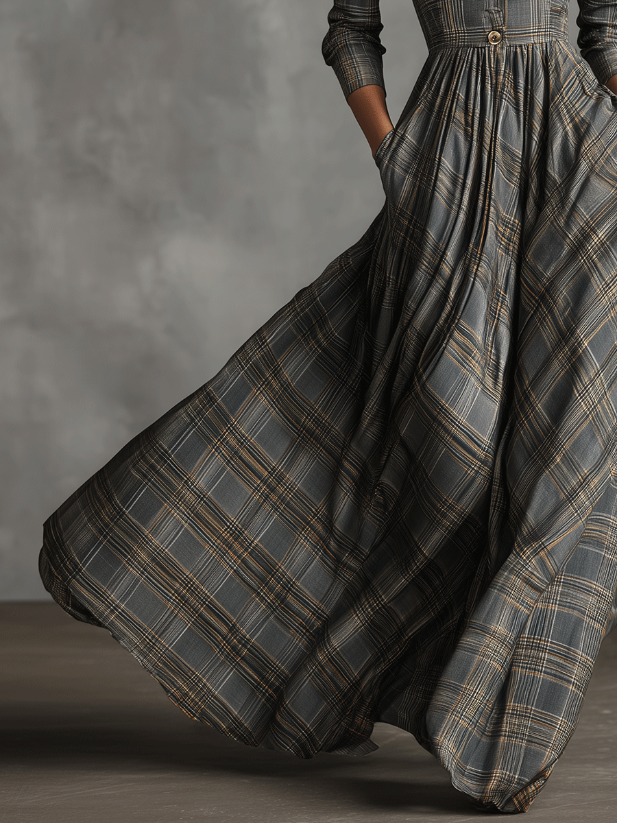 Grace - Vintage Wedding Guest Shirt Dress for Women with Button Front and Pleated Skirt