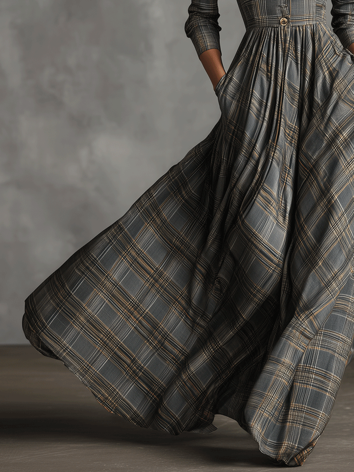 Grace - Vintage Wedding Guest Shirt Dress for Women with Button Front and Pleated Skirt