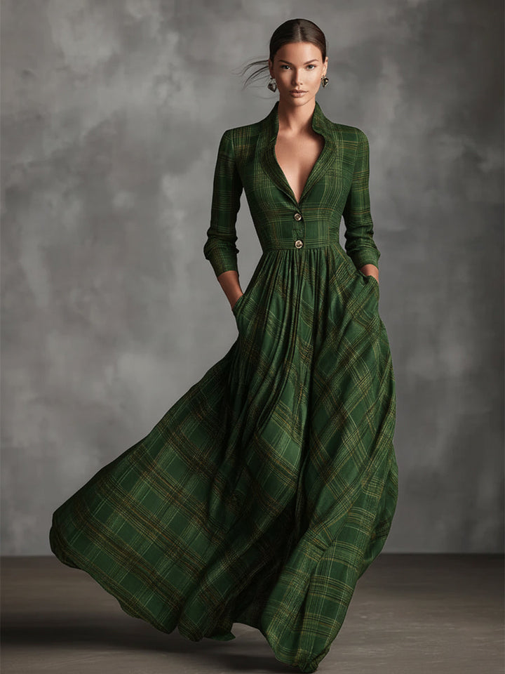 Grace - Vintage Wedding Guest Shirt Dress for Women with Button Front and Pleated Skirt