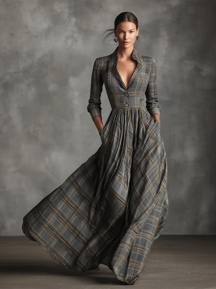 Grace - Vintage Wedding Guest Shirt Dress for Women with Button Front and Pleated Skirt