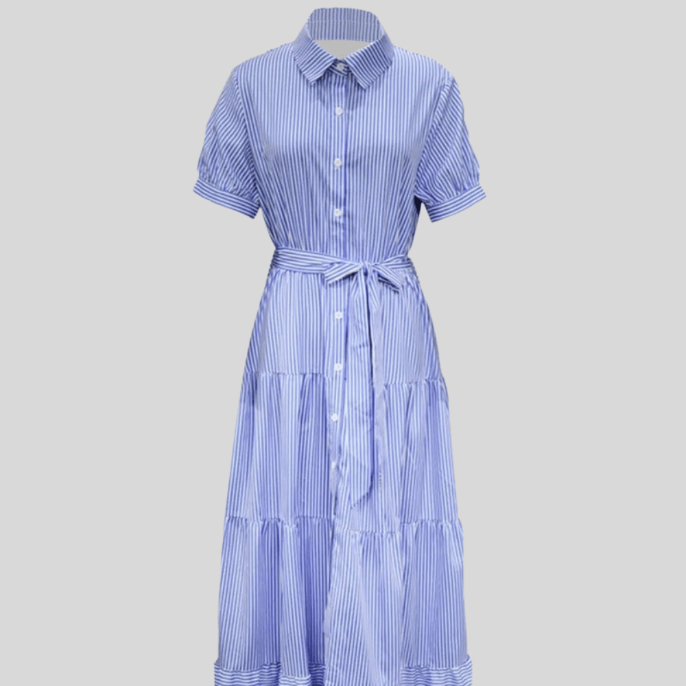 Hannah - Boho Women's Maxi Dress with Tiered Skirt and Belted Waist