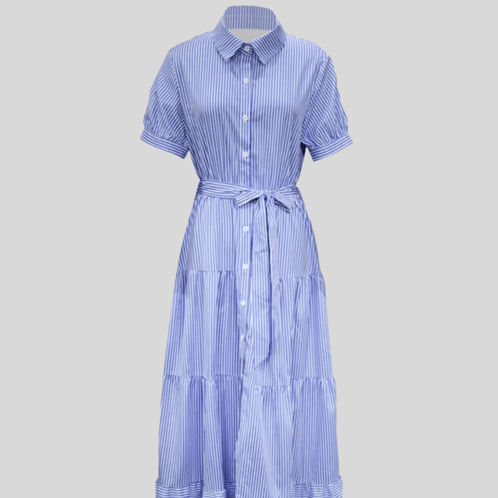 Hannah - Boho Women's Maxi Dress with Tiered Skirt and Belted Waist