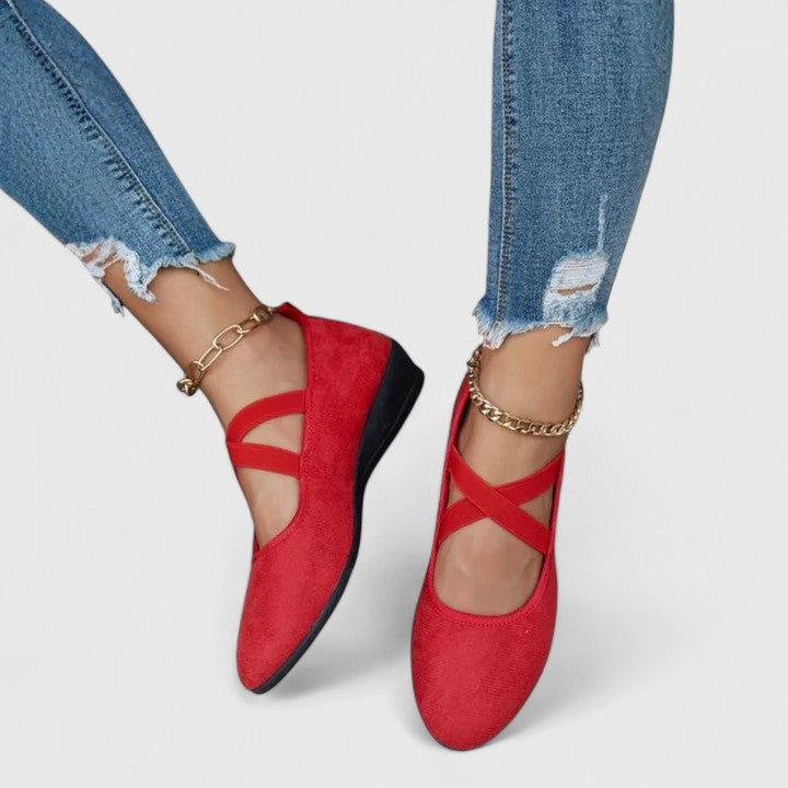 Hannah - Comfortable Women's Orthopedic Loafers with Crossover Ankle Strap