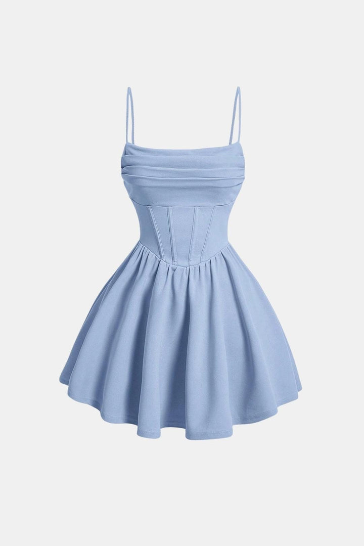 Hannah - Elegant Women's Mini Dress with Corset Bodice and Full Flared Skirt
