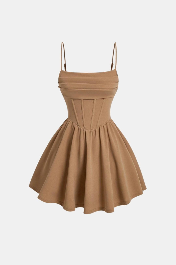 Hannah - Elegant Women's Mini Dress with Corset Bodice and Full Flared Skirt