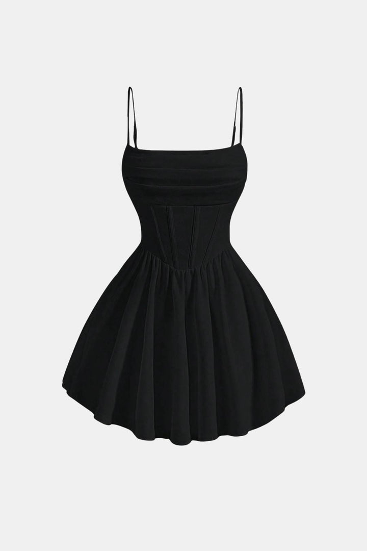 Hannah - Elegant Women's Mini Dress with Corset Bodice and Full Flared Skirt