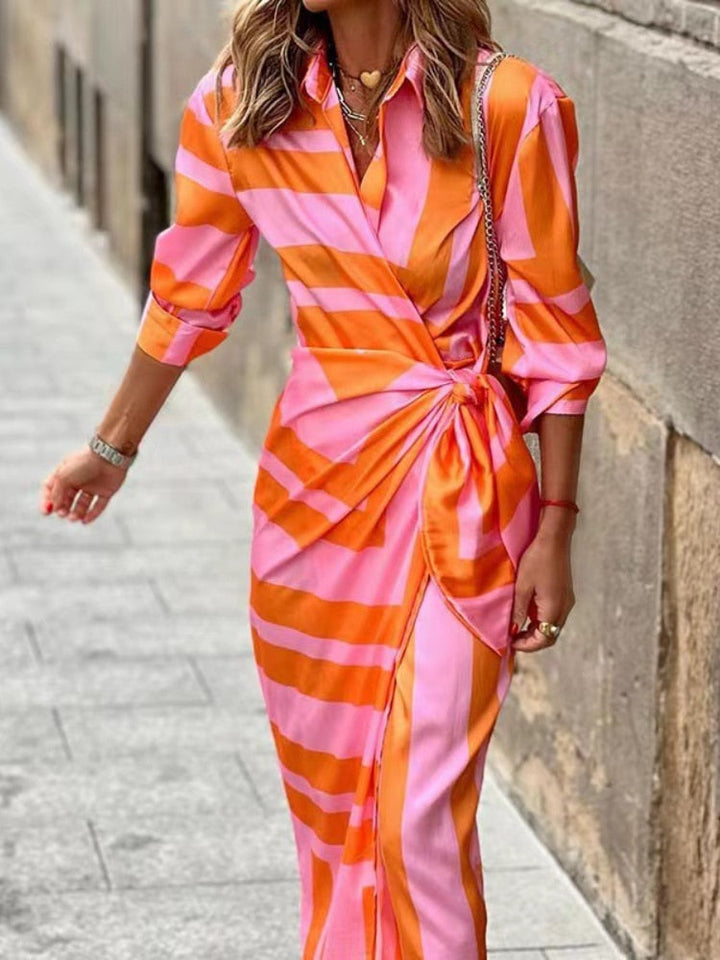 Hannah - Vintage Women's Summer Dress with Wrap Front and Tie Waist