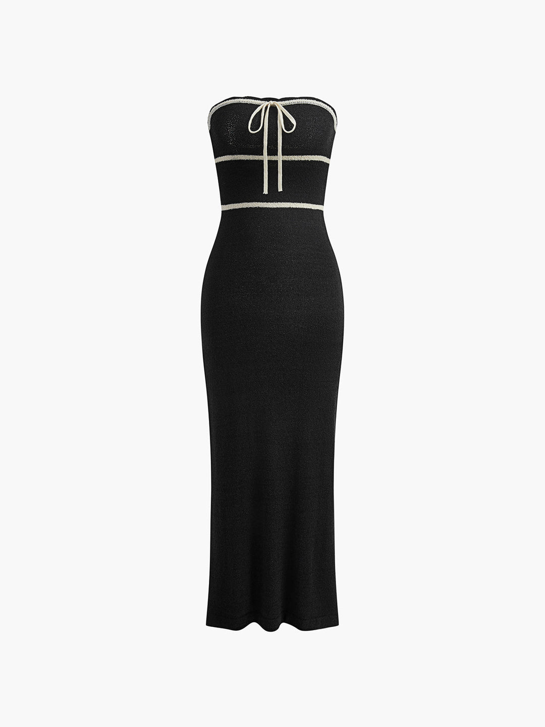 Harper - Chic Women's Wedding Guest Dress with Strapless Bodice and Contrast Trim