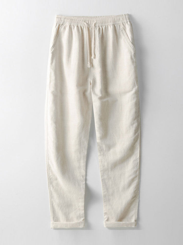 Harry - Casual Men's Linen Co-ord Set with Drawstring Trousers and Button Placket