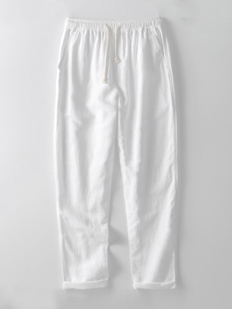 Harry - Casual Men's Linen Co-ord Set with Drawstring Trousers and Button Placket