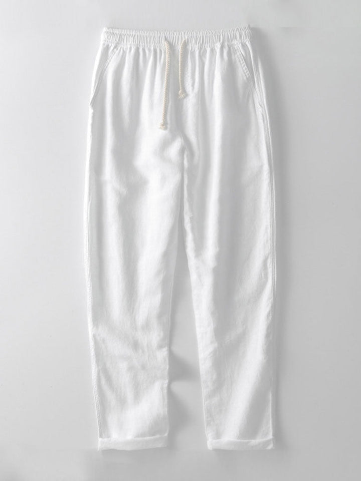 Harry - Casual Men's Linen Co-ord Set with Drawstring Trousers and Button Placket