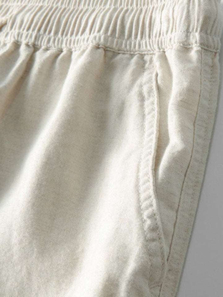 Harry - Casual Men's Linen Co-ord Set with Drawstring Trousers and Button Placket