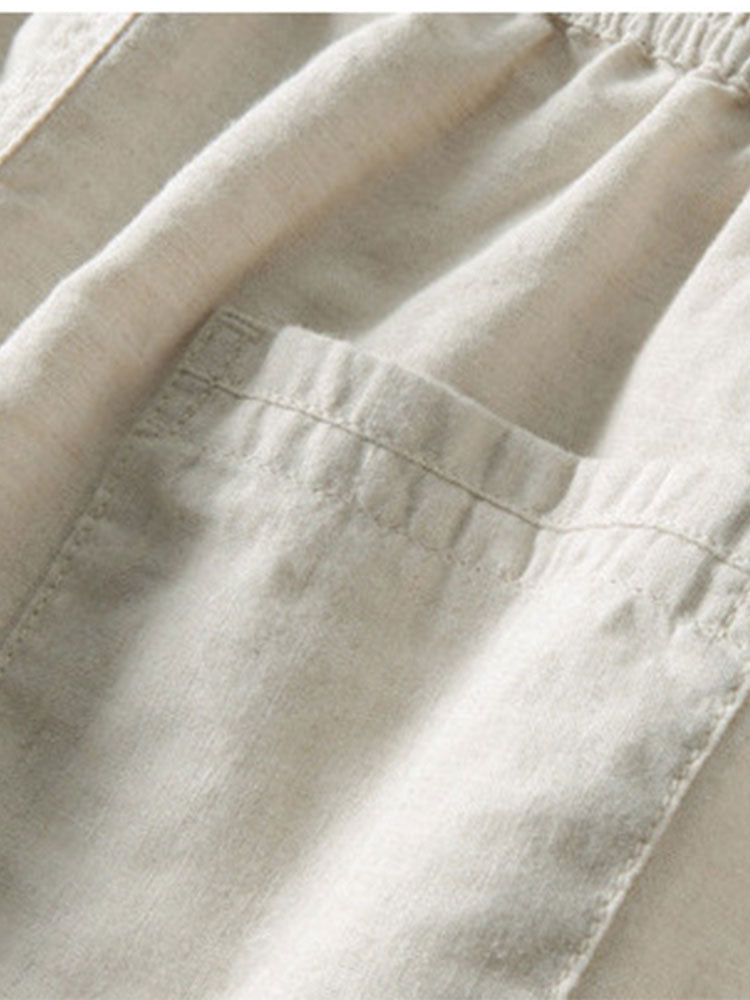 Harry - Casual Men's Linen Co-ord Set with Drawstring Trousers and Button Placket