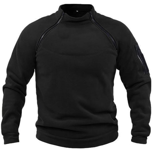 Harry - Men’s outdoor fleece jumper with funnel neck and zip sleeve pocket