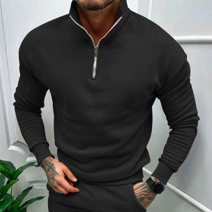 Harry - Men's quarter zip jumper with funnel neck for smart casual wear