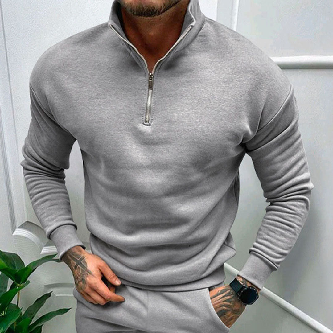 Harry - Men's quarter zip jumper with funnel neck for smart casual wear