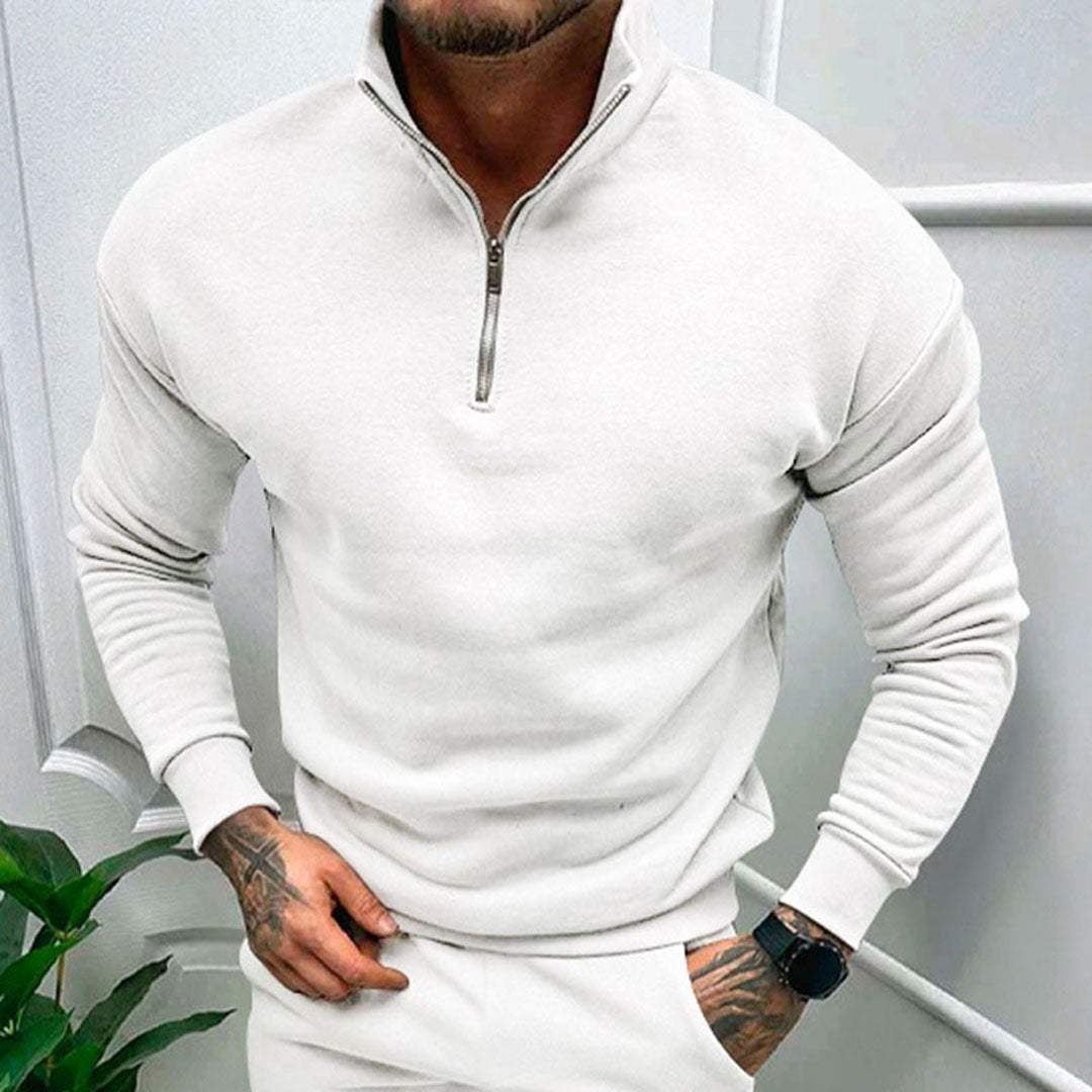 Harry - Men's quarter zip jumper with funnel neck for smart casual wear