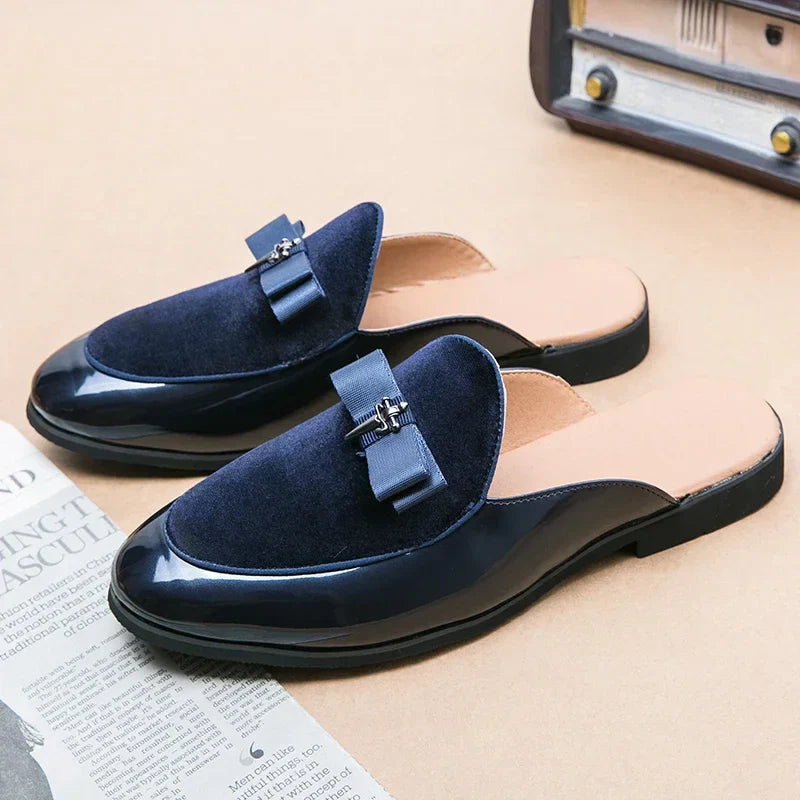 Harry - Smart Men's Comfort Loafers with Backless Bow Detail