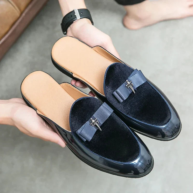 Harry - Smart Men's Comfort Loafers with Backless Bow Detail