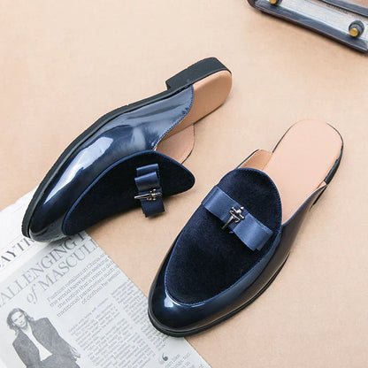 Harry - Smart Men's Comfort Loafers with Backless Bow Detail