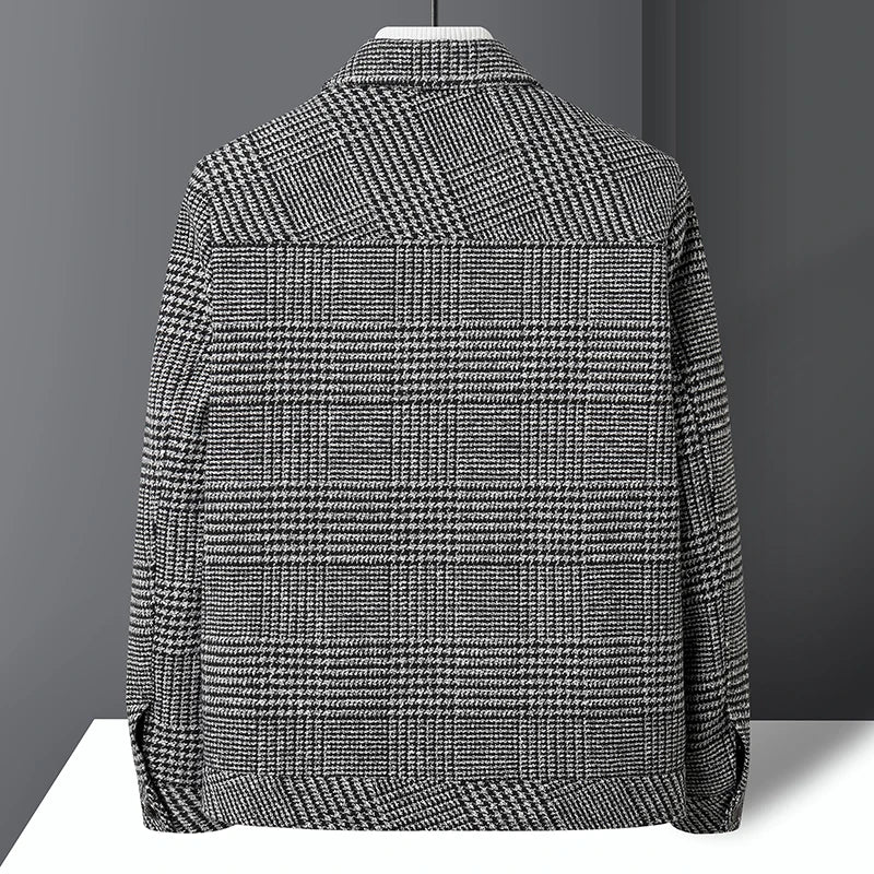 George - Men's Wool Blend Jacket Smart Casual for Autumn with Check