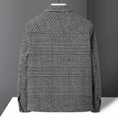 George - Men's Wool Blend Jacket Smart Casual for Autumn with Check