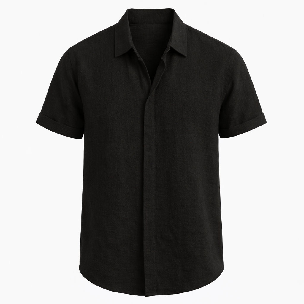 Henry - Casual Men's Linen Shirt with Short Sleeves and a Relaxed Fit