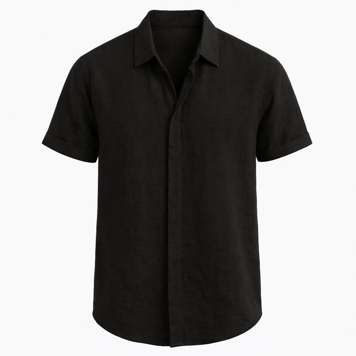 Henry - Casual Men's Linen Shirt with Short Sleeves and a Relaxed Fit
