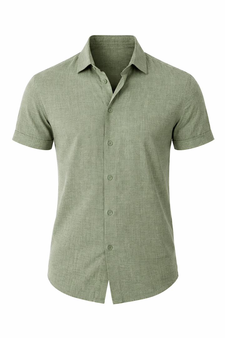 Henry - Casual Men's Linen Shirt with Short Sleeves and a Relaxed Fit