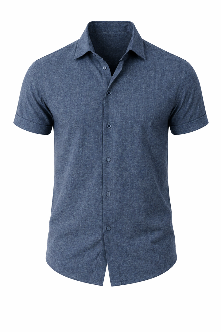 Henry - Casual Men's Linen Shirt with Short Sleeves and a Relaxed Fit