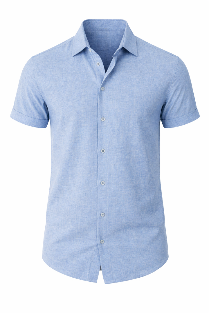Henry - Casual Men's Linen Shirt with Short Sleeves and a Relaxed Fit